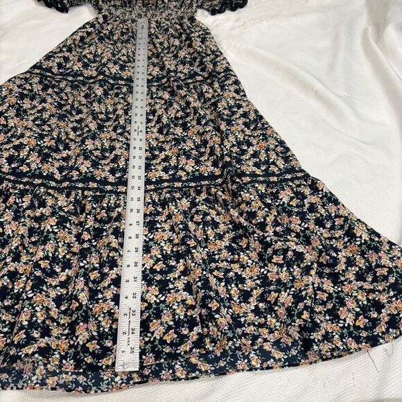 Max Studio Floral-Print Tiered Crep Midi Dress Sz M - Picture 4 of 13